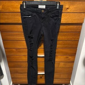 Frame Denim Women's Black Distressed Jeans